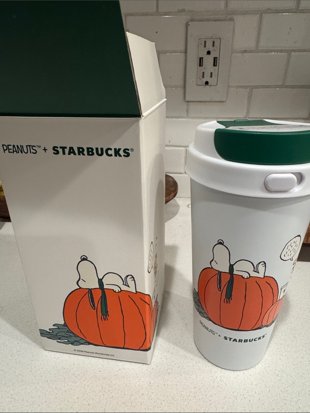 Starbucks peanuts steel tumbler new in box …box has small tear
